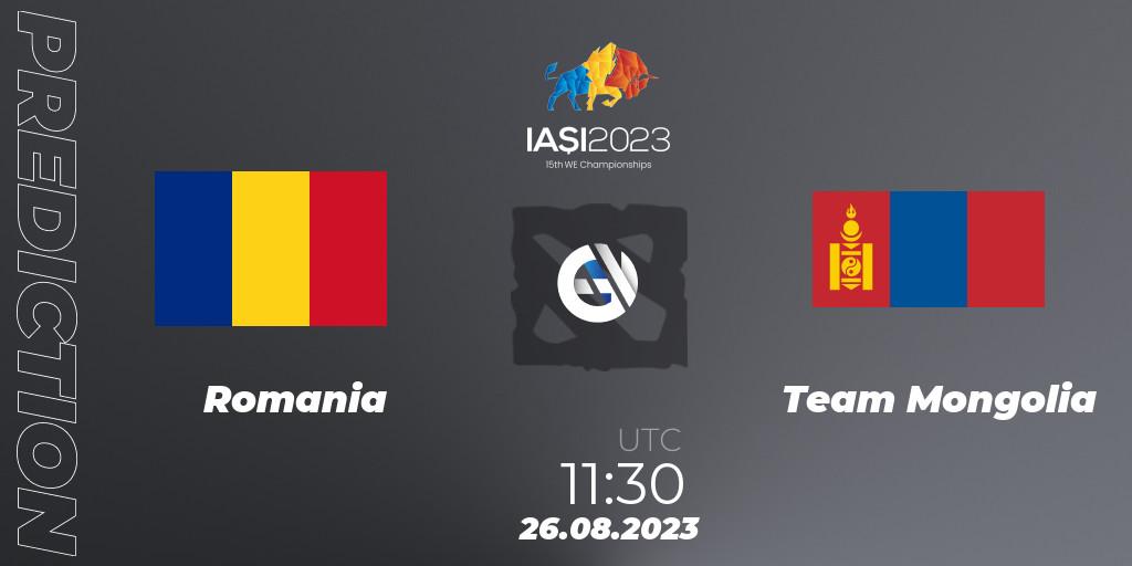 Pronósticos Romania - Team Mongolia. 26.08.2023 at 17:30. IESF World Championship 2023 - Dota 2