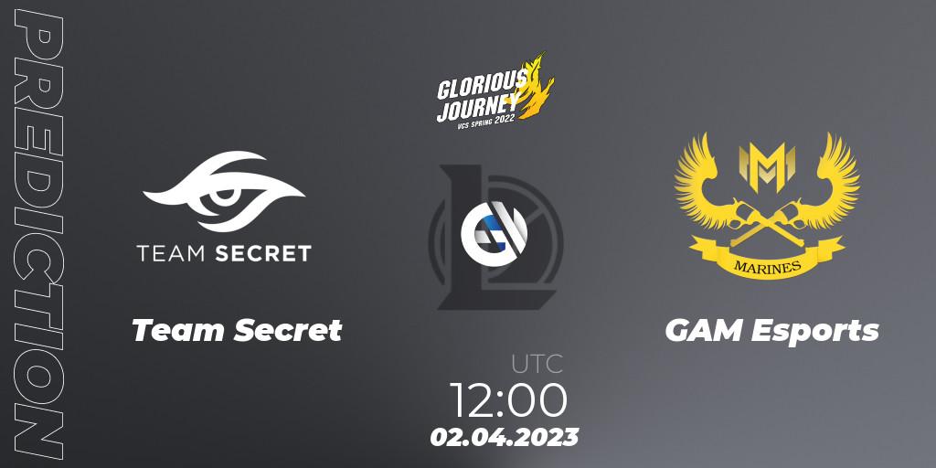 Pronósticos Team Secret - GAM Esports. 02.04.23. VCS Spring 2023 - Group Stage - LoL