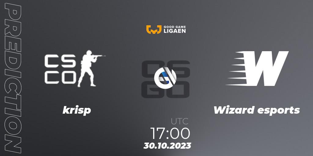 Pronósticos krisp - Wizard esports. 30.10.23. Good Game-ligaen Fall 2023: Regular Season - CS2 (CS:GO)