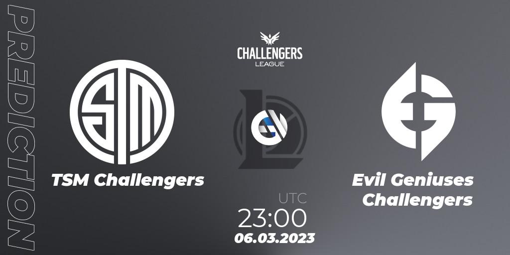 Pronósticos TSM Challengers - Evil Geniuses Challengers. 06.03.23. NACL 2023 Spring - Group Stage - LoL