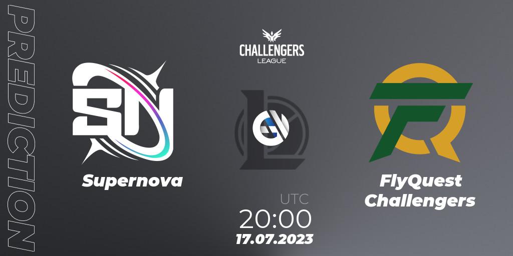 Pronósticos Supernova - FlyQuest Challengers. 17.07.23. North American Challengers League 2023 Summer - Group Stage - LoL