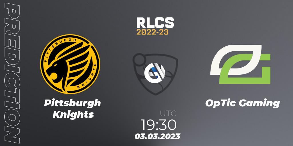 Pronósticos Pittsburgh Knights - OpTic Gaming. 03.03.23. RLCS 2022-23 - Winter: North America Regional 3 - Winter Invitational - Rocket League