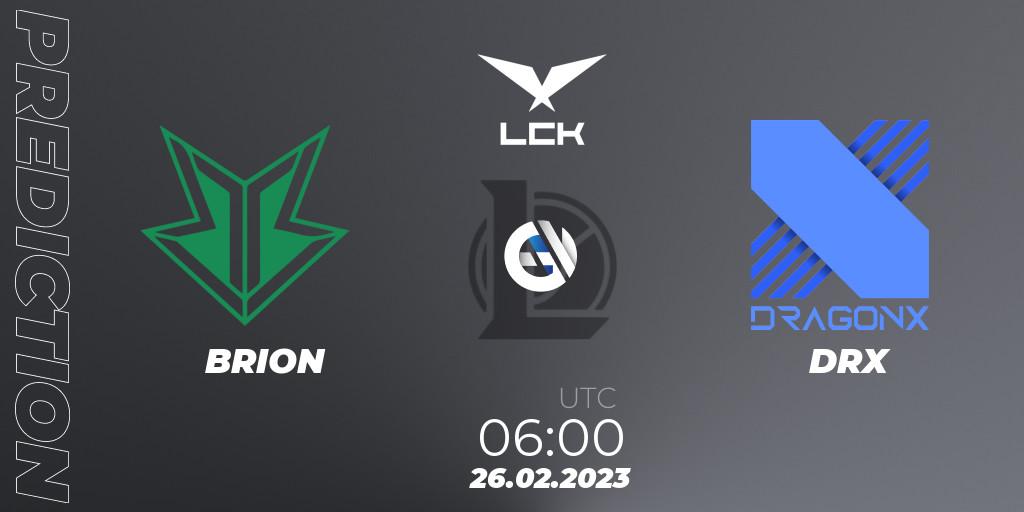 Pronósticos BRION - DRX. 26.02.23. LCK Spring 2023 - Group Stage - LoL