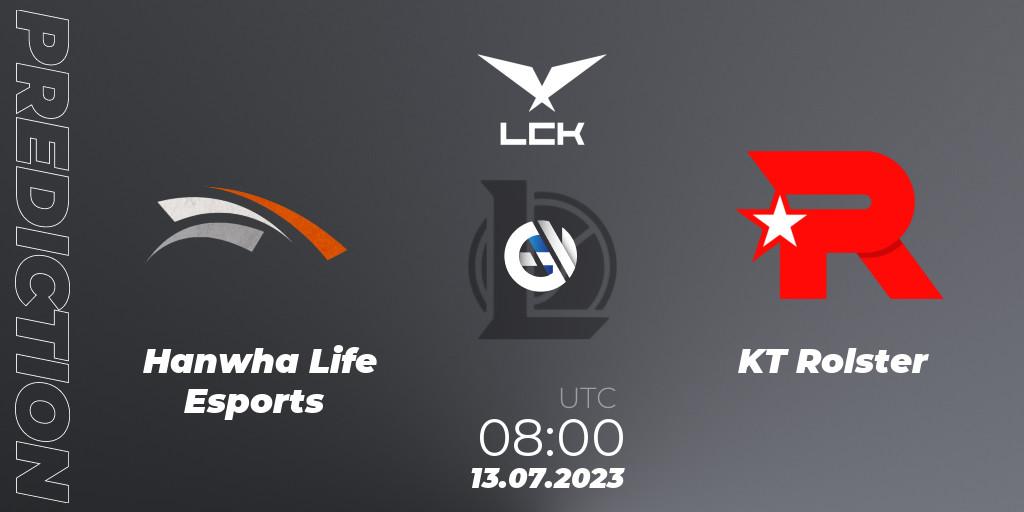 Pronósticos Hanwha Life Esports - KT Rolster. 13.07.23. LCK Summer 2023 Regular Season - LoL