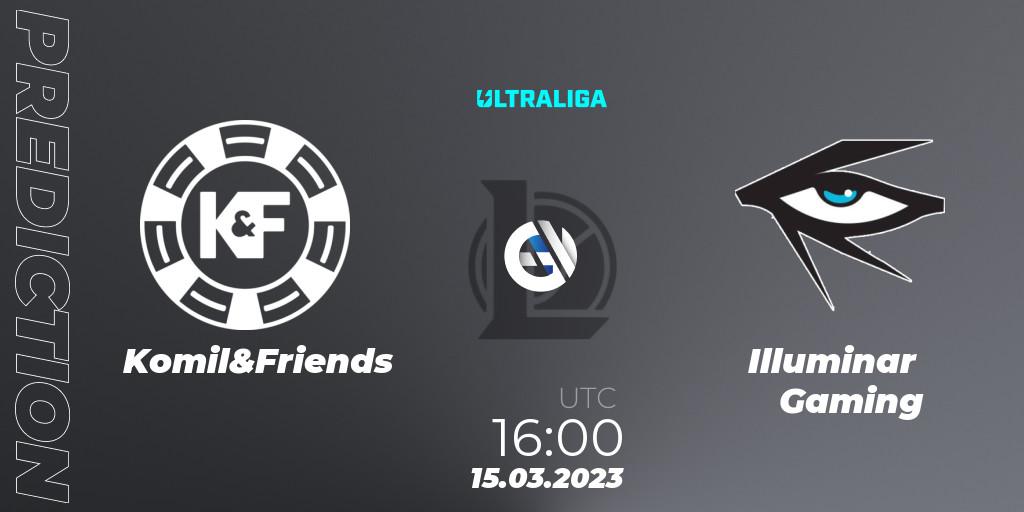 Pronósticos Komil&Friends - Illuminar Gaming. 08.03.2023 at 16:00. Ultraliga Season 9 - Group Stage - LoL