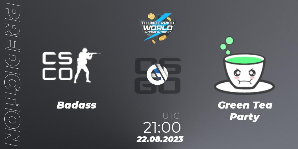 Pronósticos Badass - Green Tea Party. 22.08.2023 at 21:00. Thunderpick World Championship 2023: North American Qualifier #2 - Counter-Strike (CS2)