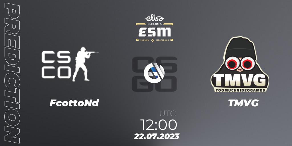 Pronósticos FcottoNd - TMVG. 22.07.2023 at 12:00. eSM 2023: Last Chance Qualifier - Counter-Strike (CS2)