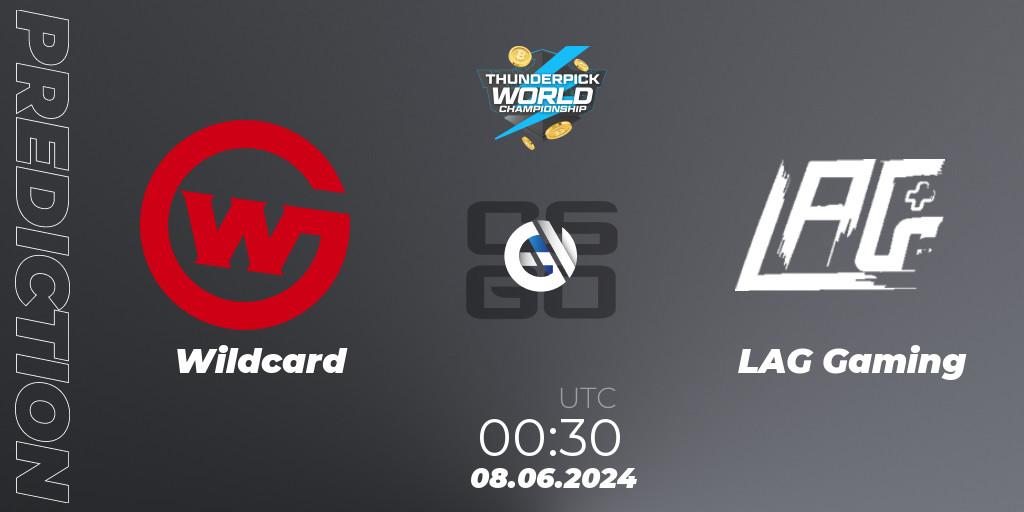 Pronósticos Wildcard - LAG Gaming. 08.06.2024 at 00:30. Thunderpick World Championship 2024: North American Series #2 - Counter-Strike (CS2)