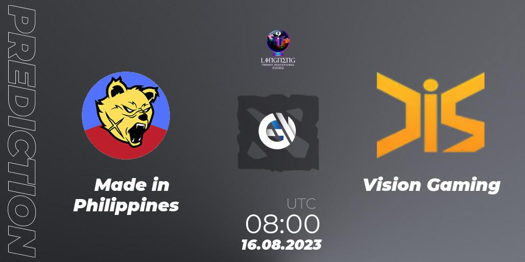 Pronósticos Made in Philippines - Vision Gaming. 16.08.23. LingNeng Trendy Invitational - Dota 2