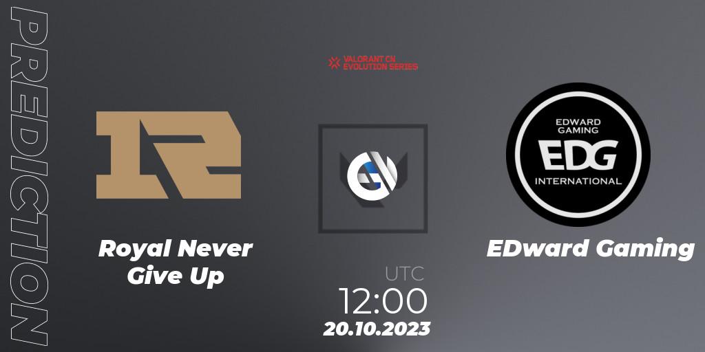Pronósticos Royal Never Give Up - EDward Gaming. 20.10.23. VALORANT China Evolution Series Act 2: Selection - VALORANT