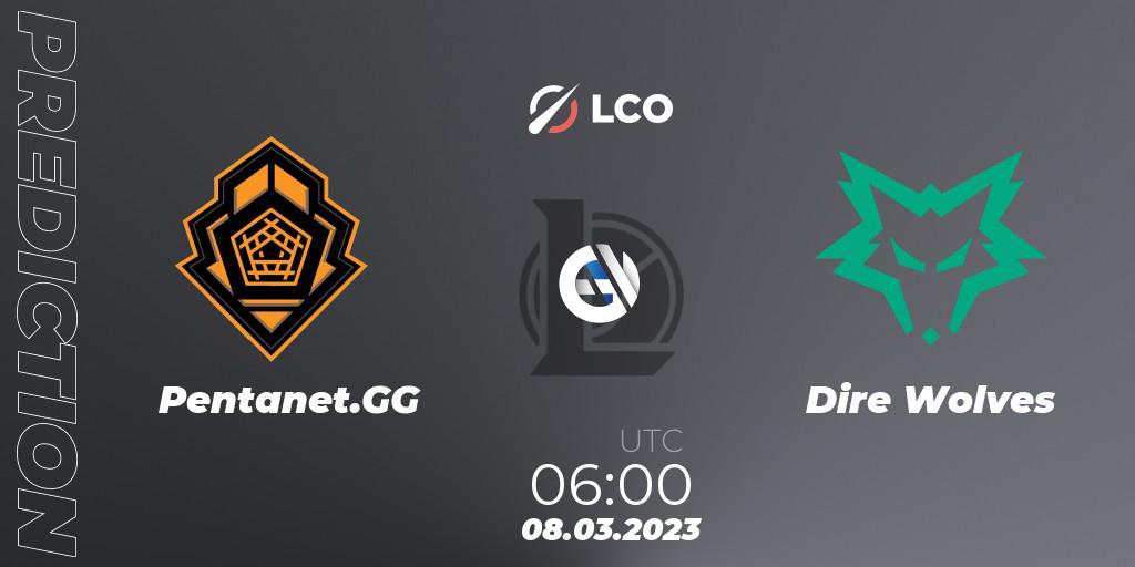 Pronósticos Pentanet.GG - Dire Wolves. 08.03.2023 at 06:00. LCO Split 1 2023 - Group Stage - LoL