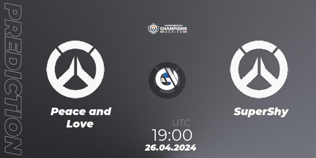 Pronósticos Peace and Love - SuperShy. 26.04.2024 at 19:00. Overwatch Champions Series 2024 - EMEA Stage 2 Main Event - Overwatch