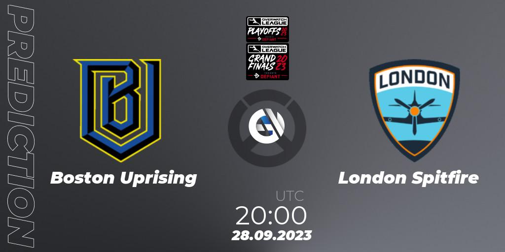 Pronósticos Boston Uprising - London Spitfire. 28.09.23. Overwatch League 2023 - Playoffs - Overwatch