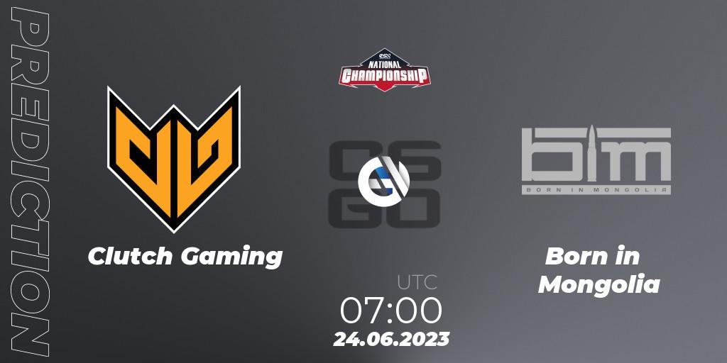 Pronósticos Clutch Gaming - Born in Mongolia. 24.06.2023 at 10:00. ESN National Championship 2023 - Counter-Strike (CS2)