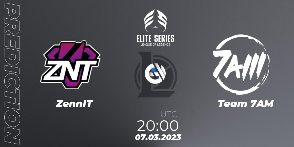 Pronósticos ZennIT - Team 7AM. 07.03.2023 at 20:00. Elite Series Spring 2023 - Group Stage - LoL