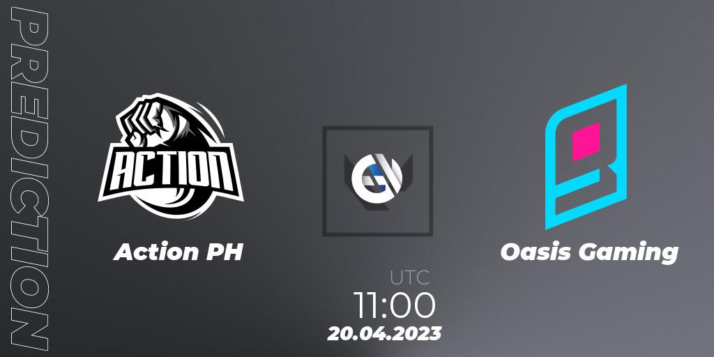 Pronósticos Action PH - Oasis Gaming. 21.04.2023 at 10:30. VALORANT Challengers 2023: Philippines Split 2 - Group stage - VALORANT