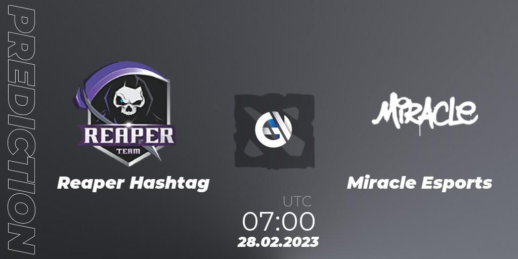 Pronósticos Reaper Hashtag - Miracle Esports. 28.02.2023 at 07:14. GGWP Dragon Series 1 - Dota 2