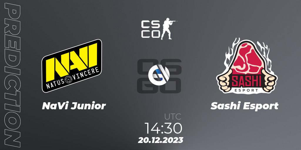 Pronósticos NaVi Junior - Sashi Esport. 20.12.2023 at 14:00. European Pro League Season 13: Division 2 - Counter-Strike (CS2)