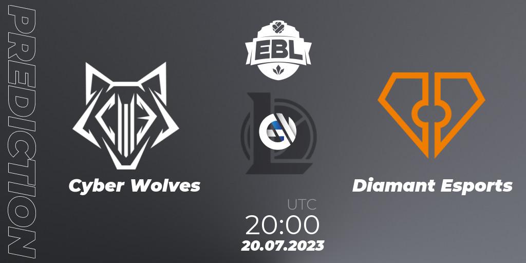 Pronósticos Cyber Wolves - Diamant Esports. 22.06.23. Esports Balkan League Season 13 - LoL
