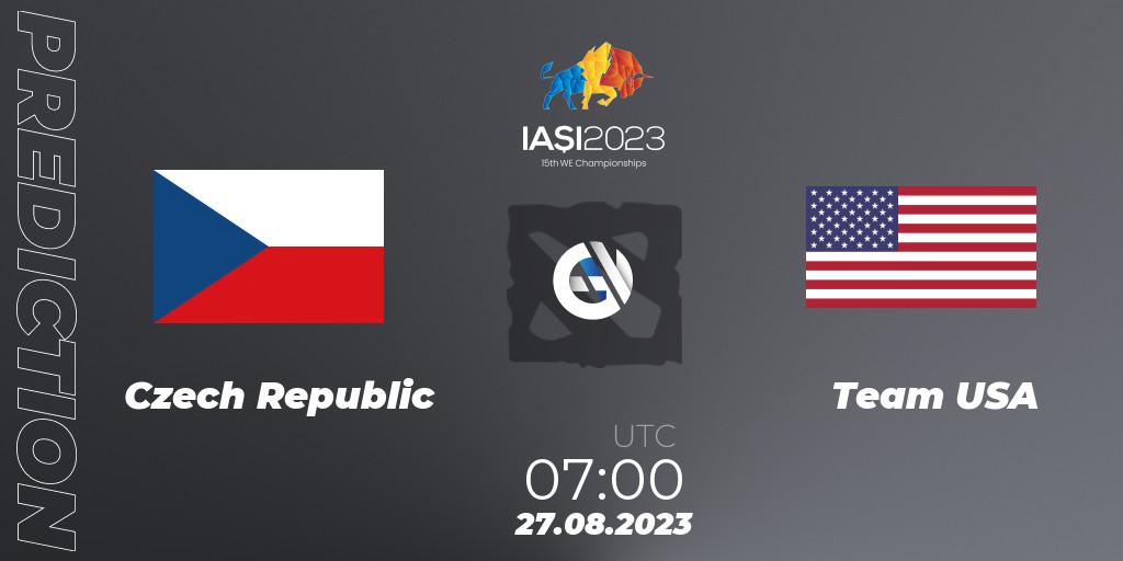 Pronósticos Czech Republic - Team USA. 27.08.2023 at 10:00. IESF World Championship 2023 - Dota 2