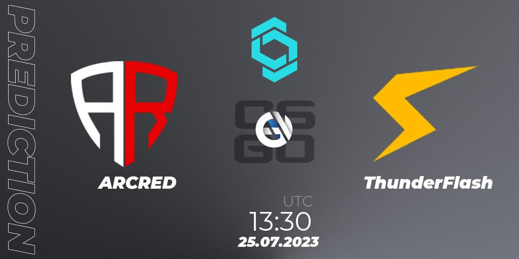 Pronósticos ARCRED - ThunderFlash. 25.07.2023 at 13:45. CCT North Europe Series #6 - Counter-Strike (CS2)