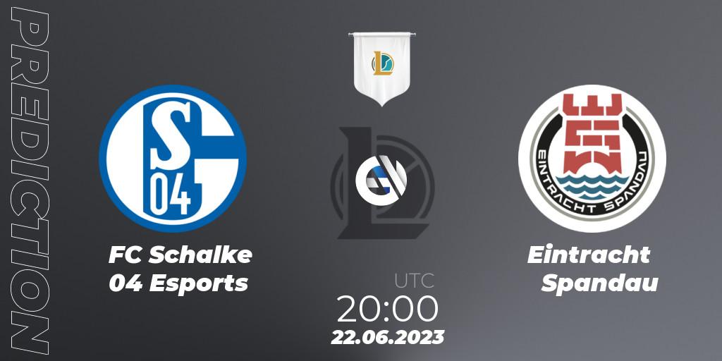 Pronósticos FC Schalke 04 Esports - Eintracht Spandau. 22.06.23. Prime League Summer 2023 - Group Stage - LoL
