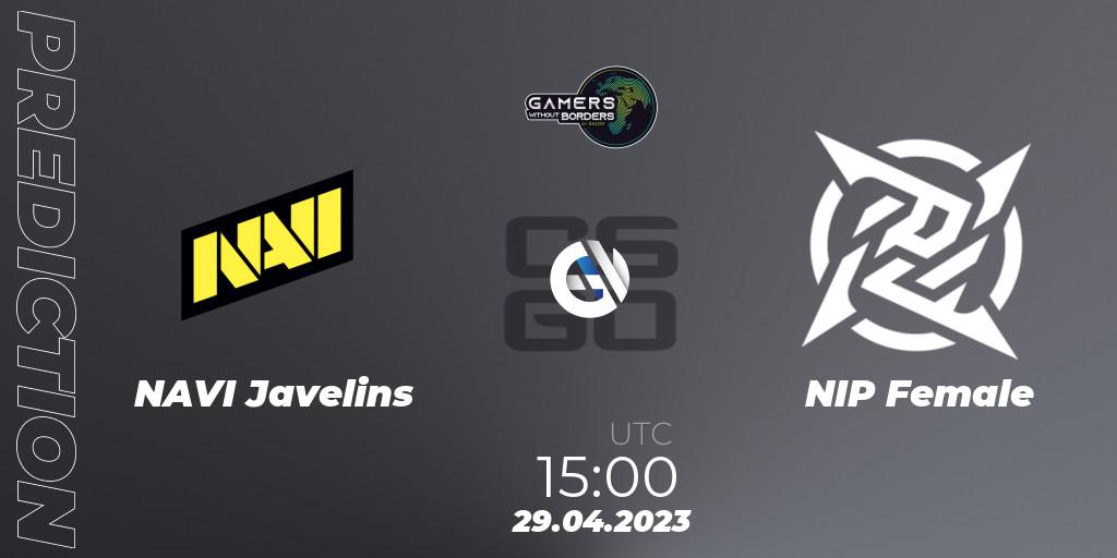 Pronósticos NAVI Javelins - NIP Female. 29.04.2023 at 15:00. Gamers Without Borders Women Charity Cup 2023 - Counter-Strike (CS2)