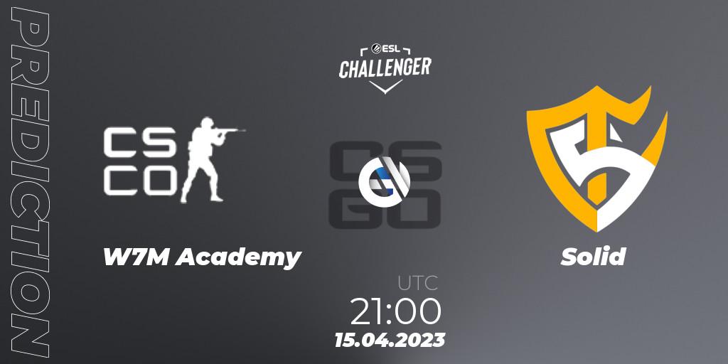 Pronósticos w7m Academy - Solid. 15.04.2023 at 21:10. ESL Challenger Katowice 2023: South American Open Qualifier - Counter-Strike (CS2)