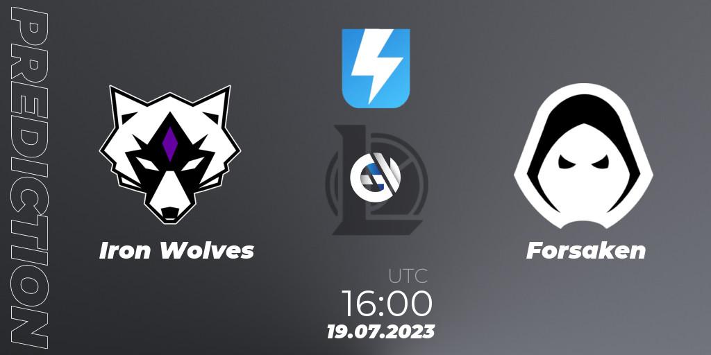 Pronósticos Iron Wolves - Forsaken. 14.06.2023 at 18:00. Ultraliga Season 10 2023 Regular Season - LoL