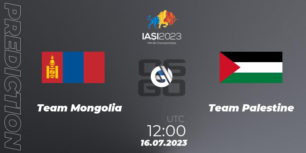 Pronósticos Team Mongolia - Team Palestine. 16.07.2023 at 12:00. IESF Asian Championship 2023 - Counter-Strike (CS2)