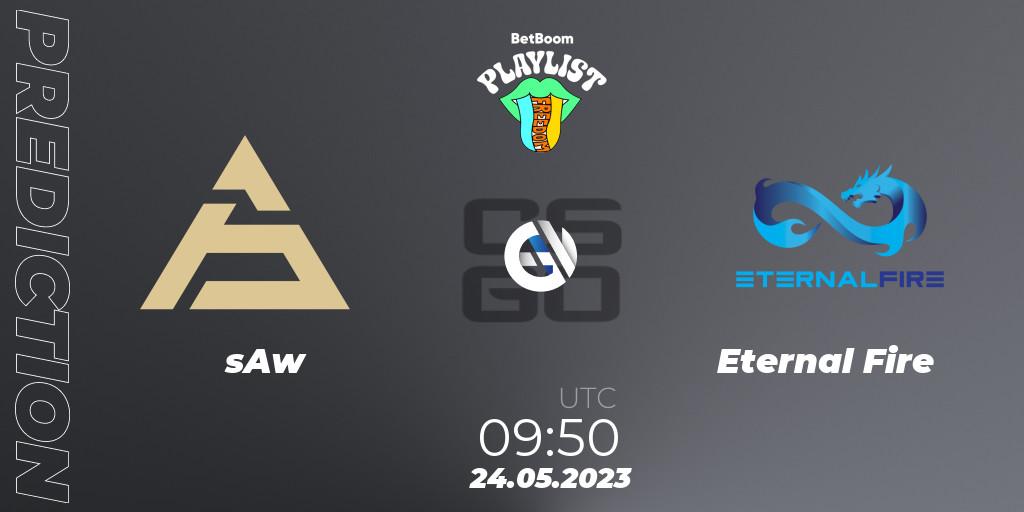 Pronósticos sAw - Eternal Fire. 24.05.2023 at 09:50. BetBoom Playlist. Freedom - Counter-Strike (CS2)