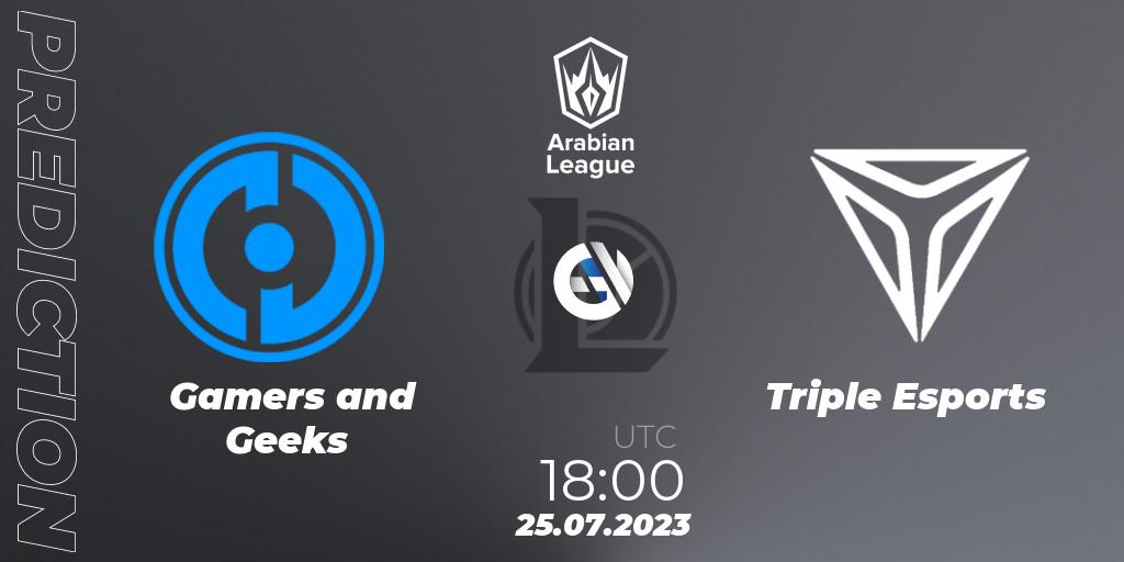 Pronósticos Gamers and Geeks - Triple Esports. 25.07.23. Arabian League Summer 2023 - Group Stage - LoL