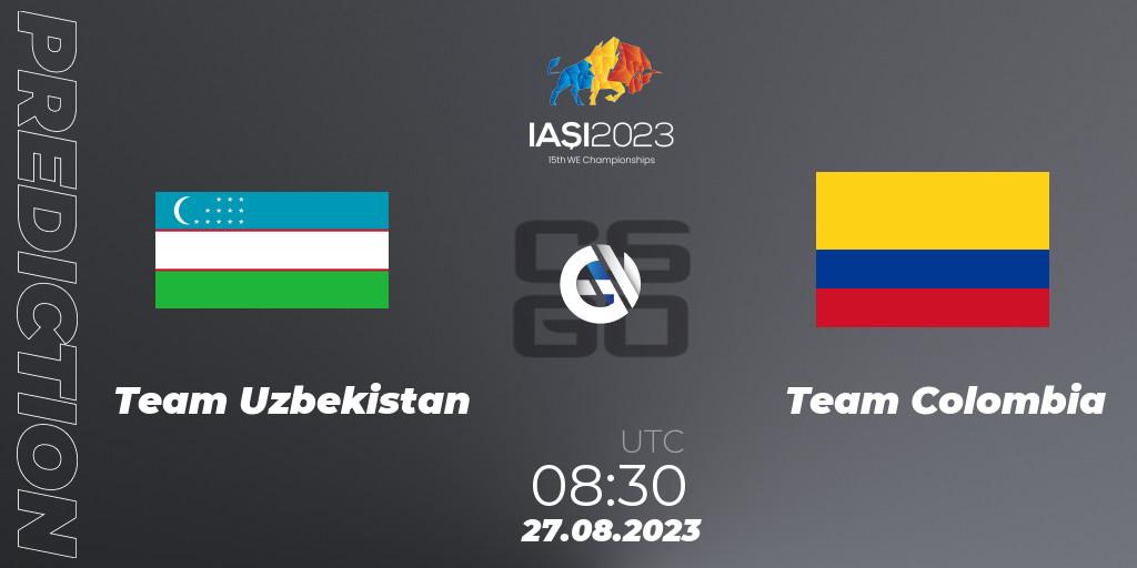 Pronósticos Team Uzbekistan - Team Colombia. 27.08.23. IESF World Esports Championship 2023 - CS2 (CS:GO)