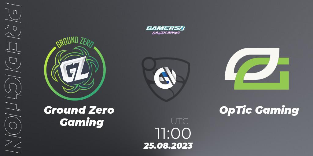 Pronósticos Ground Zero Gaming - OpTic Gaming. 25.08.2023 at 11:00. Gamers8 2023 - Rocket League