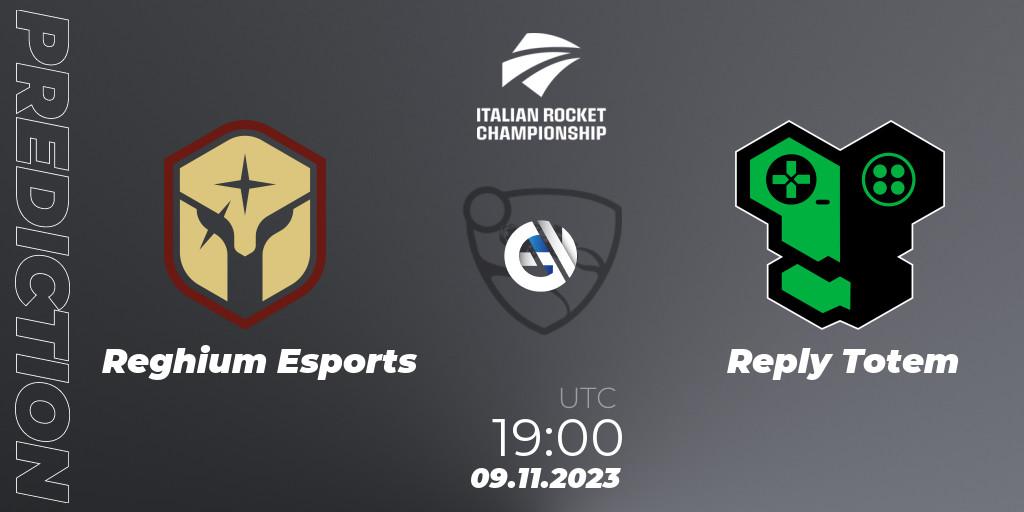 Pronósticos Reghium Esports - Reply Totem. 09.11.2023 at 19:00. Italian Rocket Championship Season 11Serie A Relegation - Rocket League
