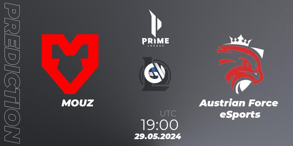 Pronósticos MOUZ - Austrian Force eSports. 29.05.2024 at 19:00. Prime League Summer 2024 - LoL