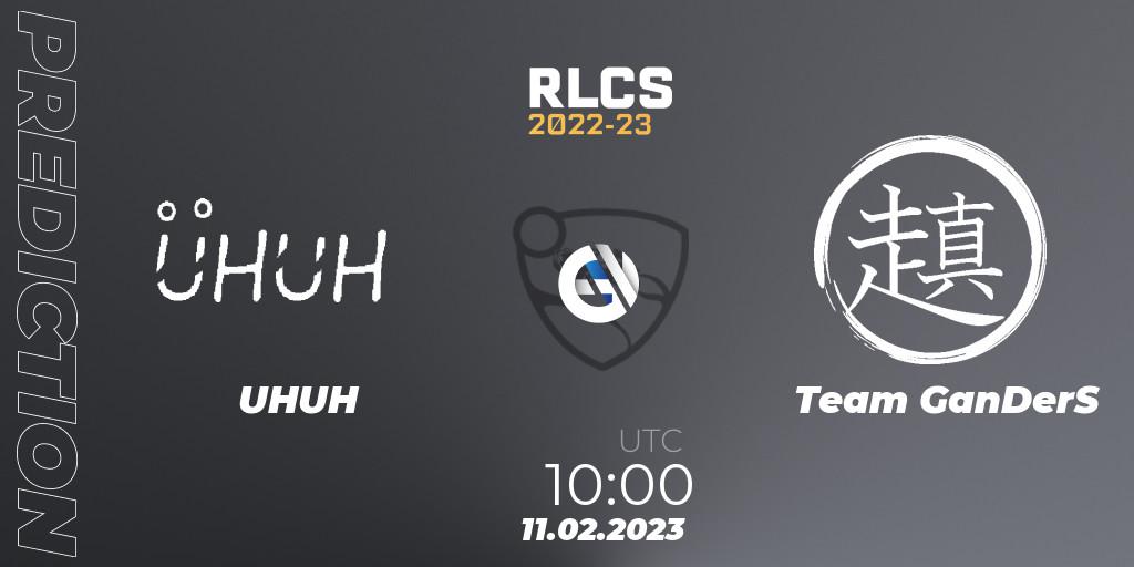 Pronósticos UHUH - Team GanDerS. 11.02.2023 at 10:00. RLCS 2022-23 - Winter: Asia-Pacific Regional 2 - Winter Cup - Rocket League