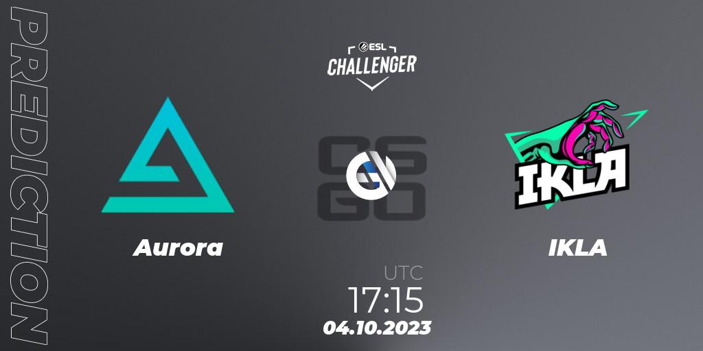 Pronósticos Aurora - IKLA. 04.10.2023 at 17:15. ESL Challenger at DreamHack Winter 2023: European Open Qualifier - Counter-Strike (CS2)