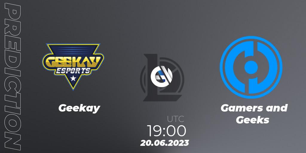 Pronósticos Geekay - Gamers and Geeks. 20.06.2023 at 20:00. Arabian League Summer 2023 - Group Stage - LoL
