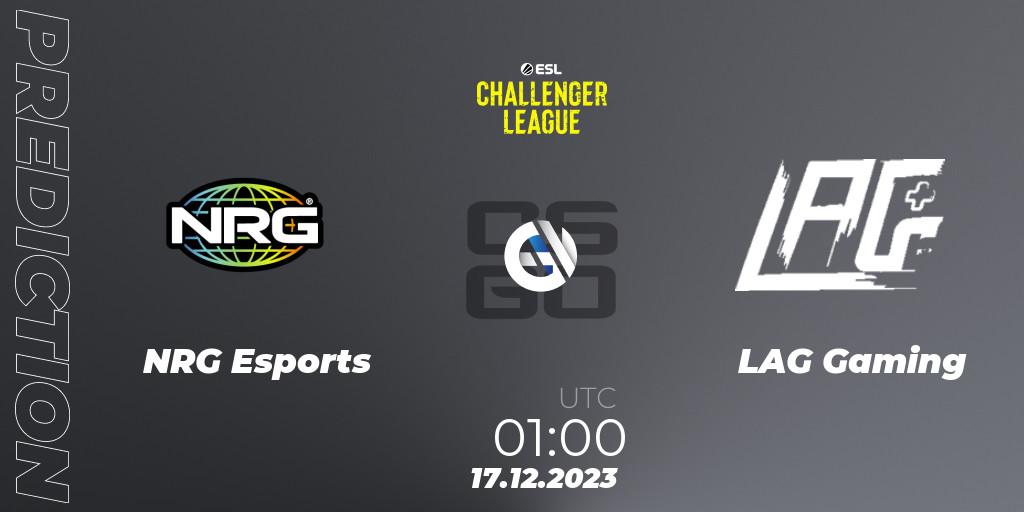 Pronósticos NRG Esports - LAG Gaming. 17.12.2023 at 01:00. ESL Challenger League Season 46 Relegation: North America - Counter-Strike (CS2)