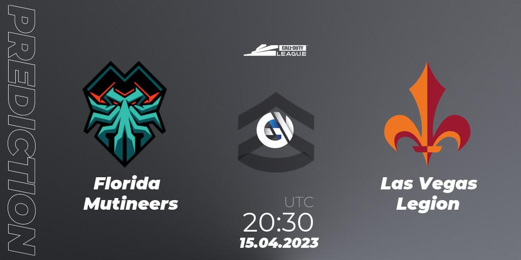 Pronósticos Florida Mutineers - Las Vegas Legion. 15.04.2023 at 20:30. Call of Duty League 2023: Stage 4 Major Qualifiers - Call of Duty