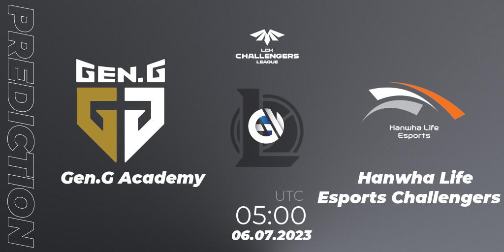 Pronósticos Gen.G Academy - Hanwha Life Esports Challengers. 06.07.23. LCK Challengers League 2023 Summer - Group Stage - LoL