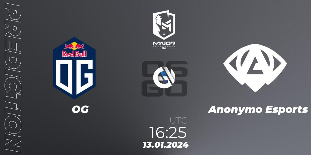 Pronósticos OG - Anonymo Esports. 13.01.24. PGL CS2 Major Copenhagen 2024 Europe RMR Open Qualifier 3 - CS2 (CS:GO)