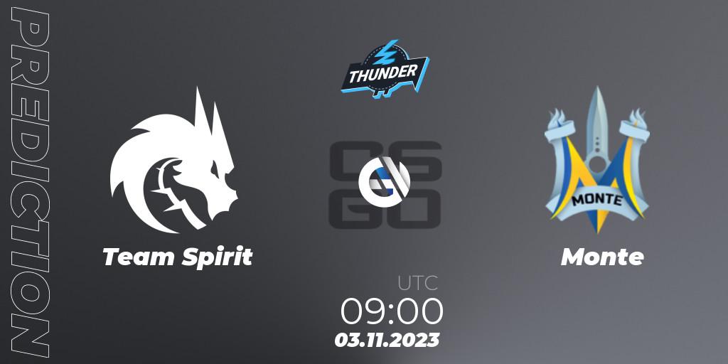 Pronósticos Team Spirit - Monte. 03.11.23. Thunderpick CS:GO World Championship 2023 - CS2 (CS:GO)