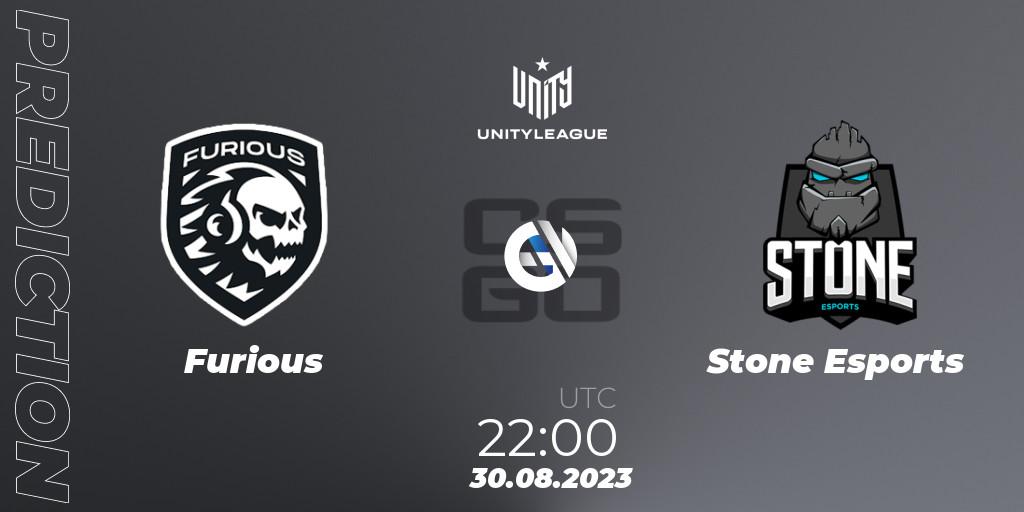 Pronósticos Furious - Stone Esports. 30.08.2023 at 22:00. LVP Unity League Argentina 2023 - Counter-Strike (CS2)