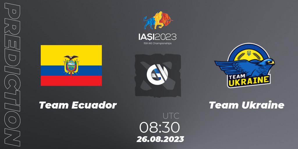 Pronósticos Team Ecuador - Team Ukraine. 26.08.23. IESF World Championship 2023 - Dota 2