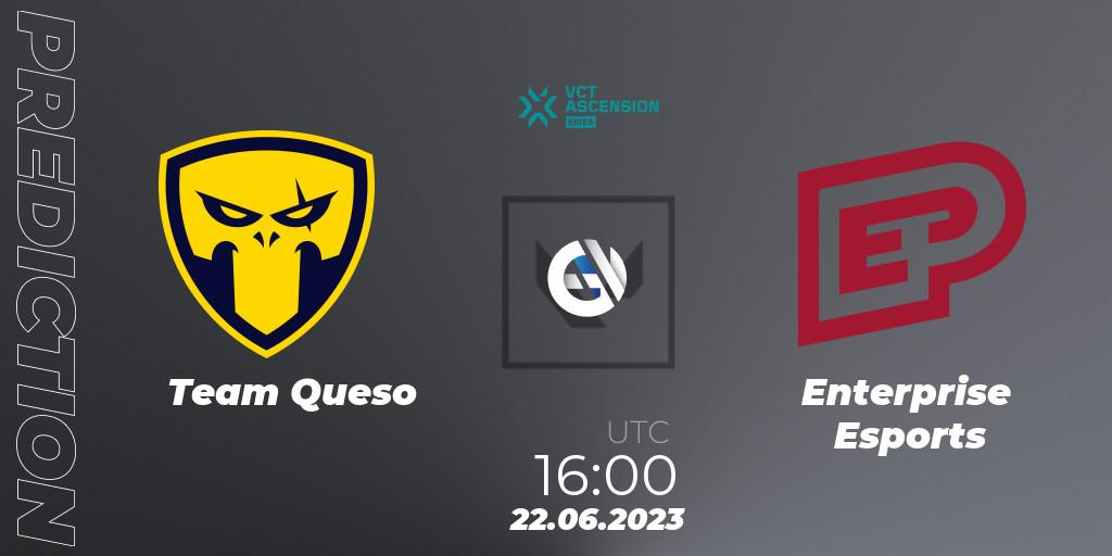 Pronósticos Team Queso - Enterprise Esports. 22.06.23. VALORANT Challengers Ascension 2023: EMEA - Play-In - VALORANT