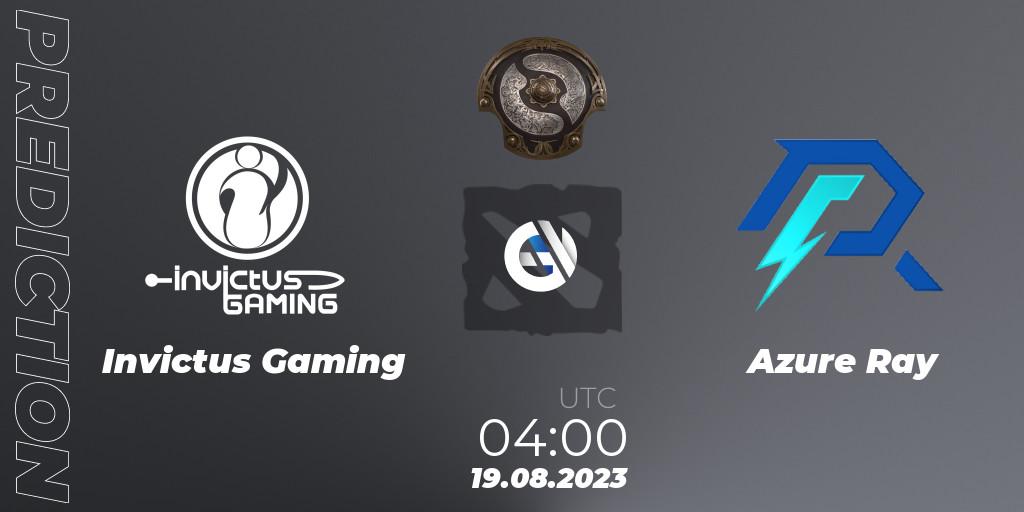 Pronósticos Invictus Gaming - Azure Ray. 19.08.2023 at 04:18. The International 2023 - China Qualifier - Dota 2