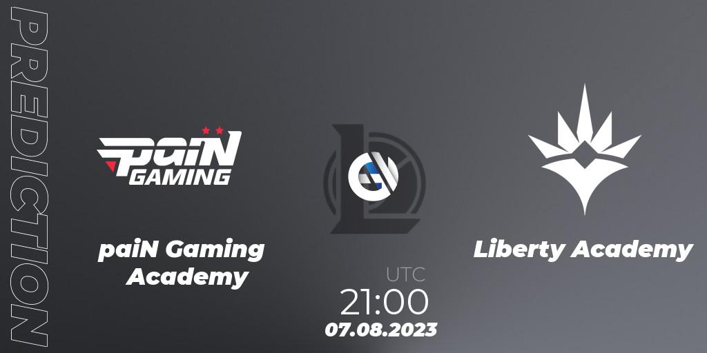 Pronósticos paiN Gaming Academy - Liberty Academy. 07.08.2023 at 21:00. CBLOL Academy Split 2 2023 - Group Stage - LoL