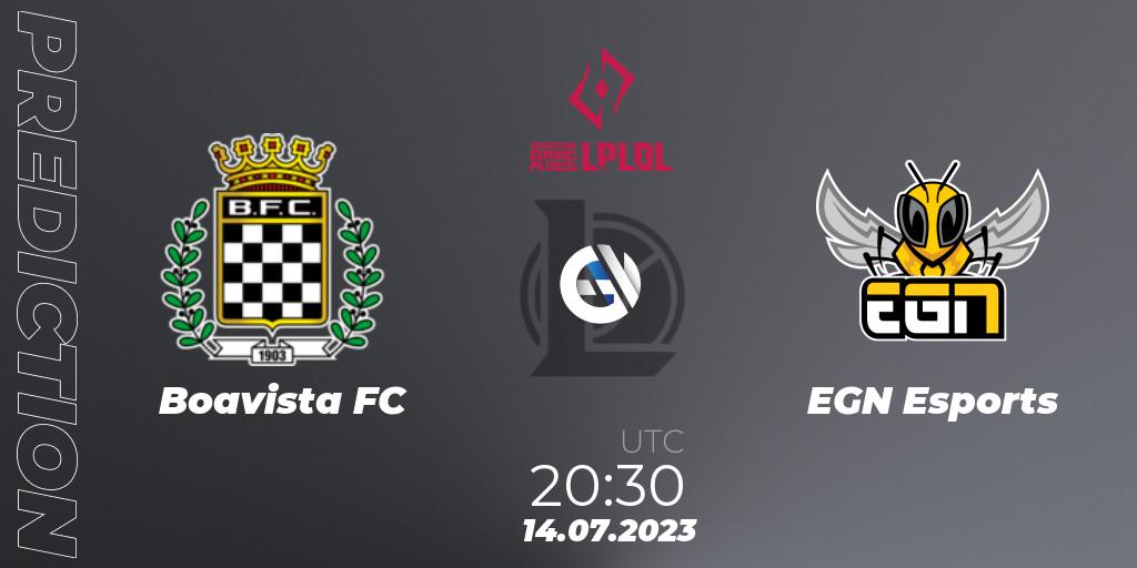 Pronósticos Boavista FC - EGN Esports. 23.06.23. LPLOL Split 2 2023 - Group Stage - LoL